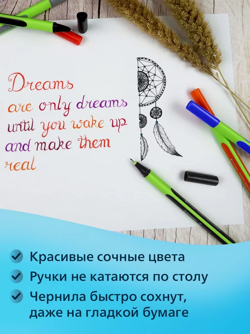 Schneider Капиллярные ручки линеры для рисования и скетчинга 4 штуки, синий, фото 6