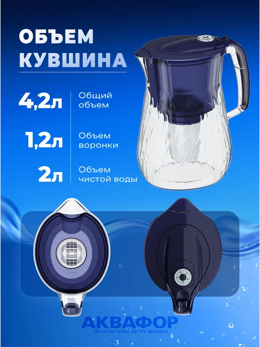 Аквафор Фильтр кувшин Орлеан с модулем А7, синий, фото 4