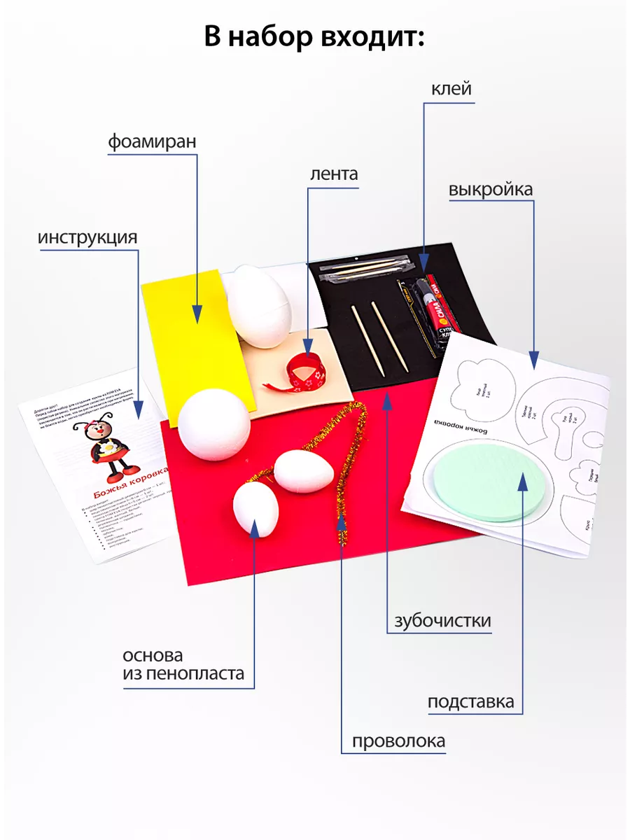 Божья коровка на проволоке 1,8см (3шт)