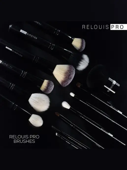 RELOUIS Кисть для пудры и румян большая Pro, черный, фото 5