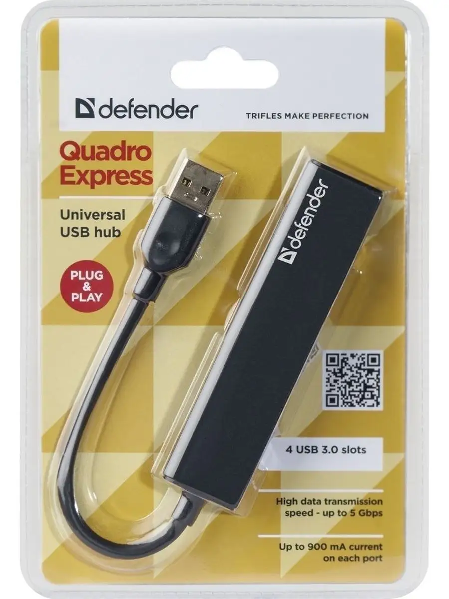 USB hub / разветвитель USB, высокая скорость передачи данных Defender  7134656 купить за 823 ₽ в интернет-магазине Wildberries