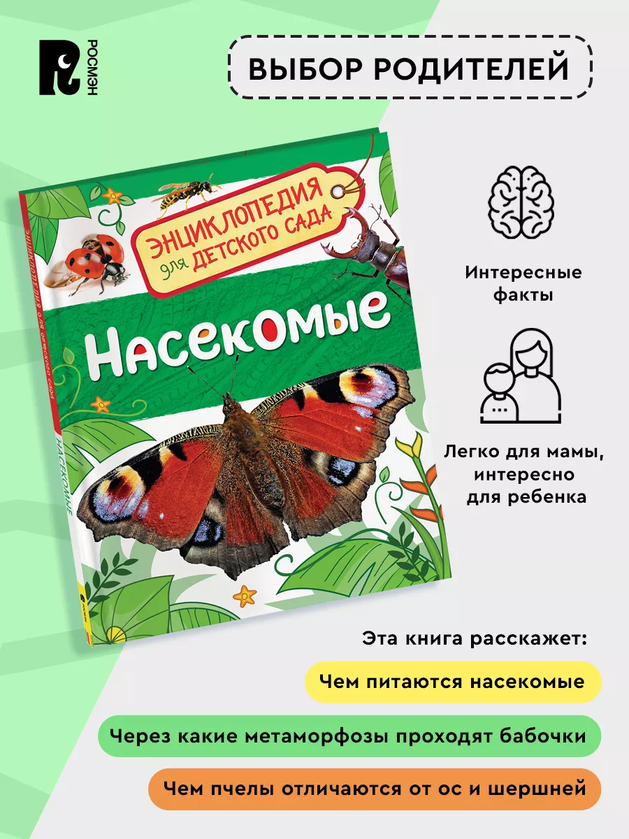 Насекомые. Энциклопедия для детского сада для детей от 4 лет РОСМЭН 7134942  купить за 249 ₽ в интернет-магазине Wildberries