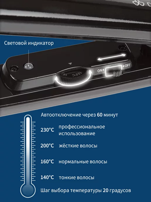 DEWAL Щипцы выпрямитель профессиональный Gray Titanium 03-66, серый, фото 3