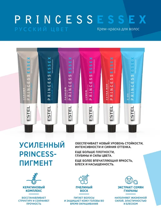 ESTEL Краска для волос лиловая 2 PRINCESS ESSEX FASHION 60 мл, 60 мл, фото 3