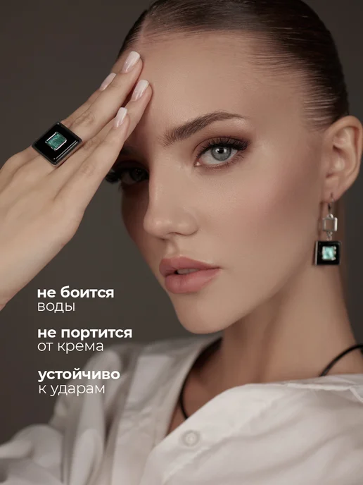 Vloes Кольцо бижутерия регулируемое муранское стекло, голубой, фото 6