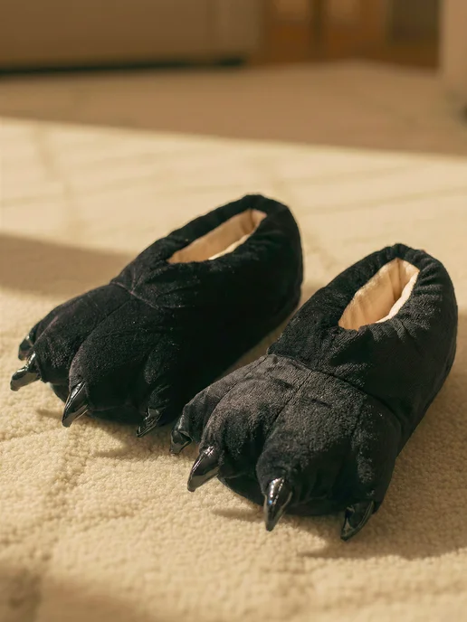 BearWear Тапки лапки с когтями смешные прикольные, черный, фото 6