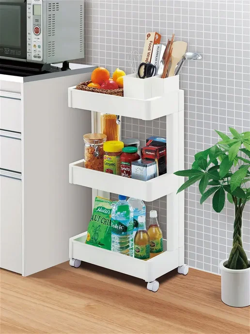 Sanada Этажерка для кухни и ванной на колесиках 80,2х26х45см, 80.2x26x45 см