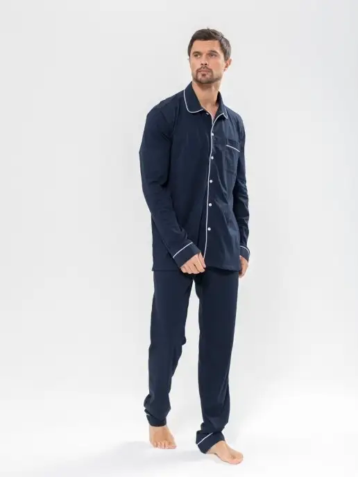 I homewear Пижама классическая со штанами с длинным рукавом, синий, фото 6