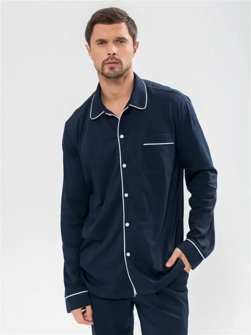 I homewear Пижама классическая со штанами с длинным рукавом, синий, фото 7