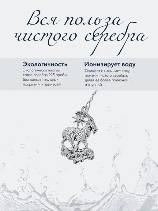 АргентА Ионизатор воды серебро "Зодиак-Козерог", серебристый, фото 3