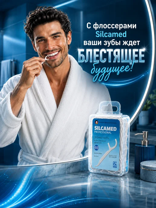SILCAMED Флоссеры для зубов с держателем 50 шт, 50 шт, фото 4