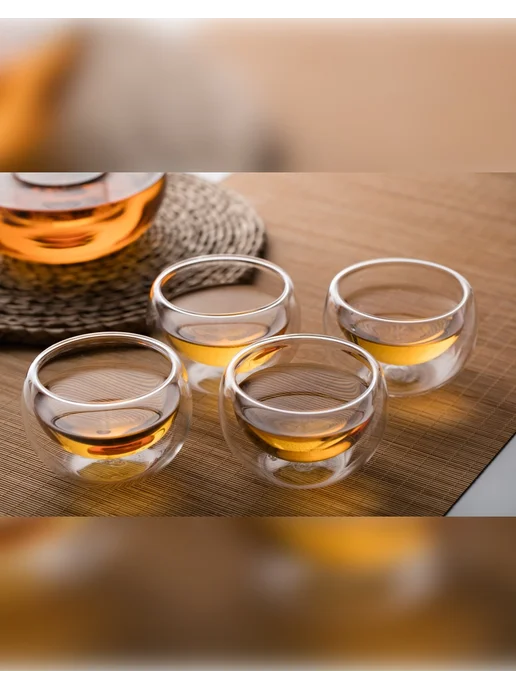 CnGlass Пиала с двойным стеклом 150 мл набор 4 шт, 150 мл, 4 шт, фото 7