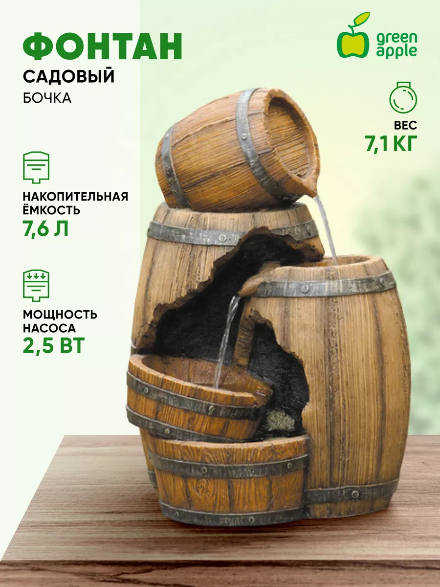 Фонтан уличный декоративный 55см GREEN APPLE 7496257 купить в  интернет-магазине Wildberries