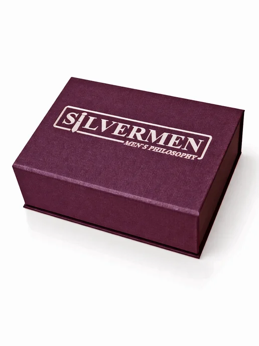 SILVERMEN Ювелирный комплект серебро 925 зажим для галстука запонки, серебристый, фото 5