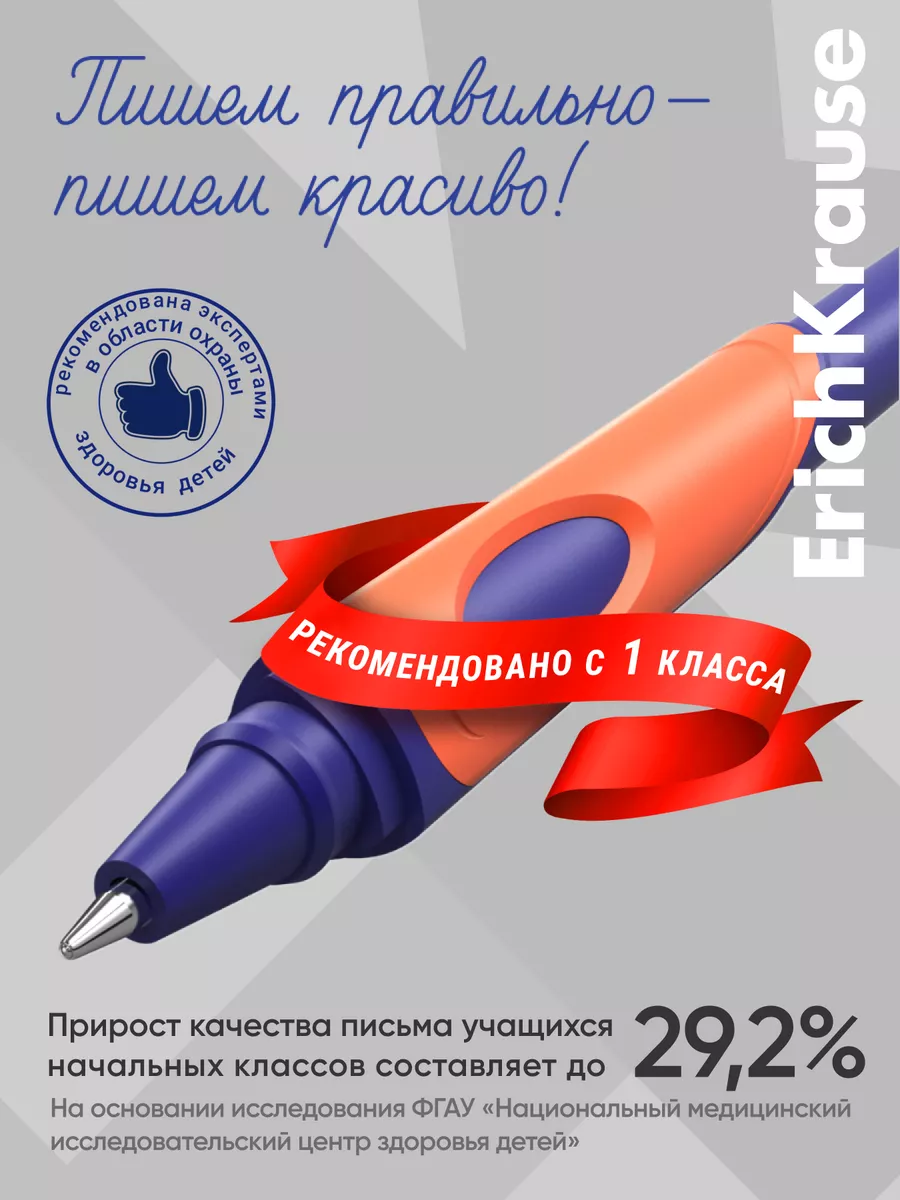 Ручки шариковые ErgoLine Kids 10 шт. (ассорти) ErichKrause 7727131 купить  за 974 ₽ в интернет-магазине Wildberries