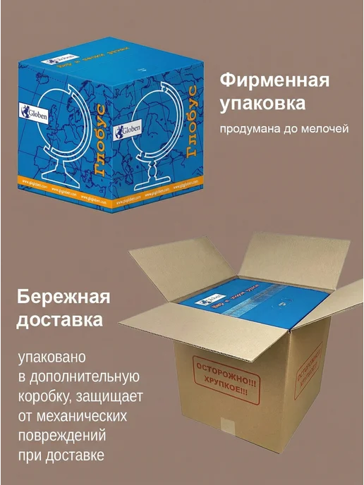 Globen Глобус Земли, 32 см, физический, рельефный, вариант, фото 8