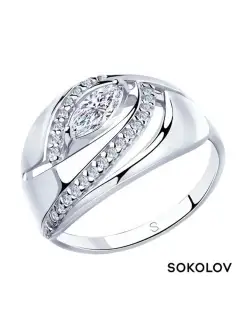 Кольцо серебро 925 пробы ювелирное классическое SOKOLOV 7783175 купить за 1 147 ₽ в интернет-магазине Wildberries