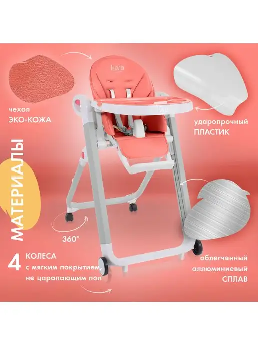 Nuovita Стульчик для кормления 2 в 1 Futuro Bianco, белый, фото 4