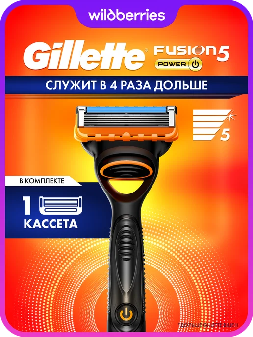 GILLETTE Бритва мужская Fusion 5, станок для бритья с 6 кассетами, вариант