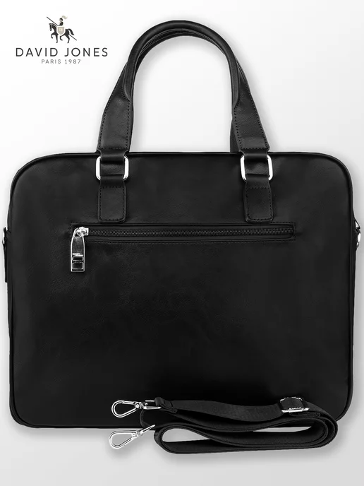 David Jones Портфель кожаный для документов а4, черный, фото 6