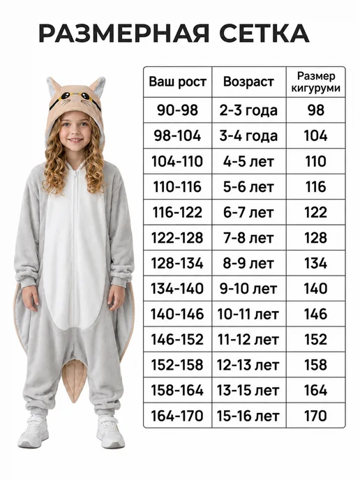 HandyWear Кигуруми Белка летяга, вариант, фото 8