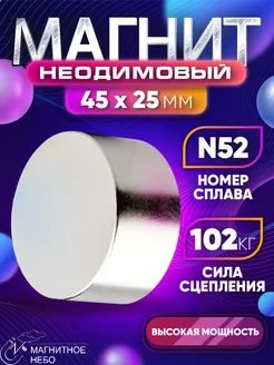 Неодимовый магнит 45х25 мм (N52) Мощный, Сильный Magnet LTD 7891662 купить за 862 ₽ в интернет-магазине Wildberries