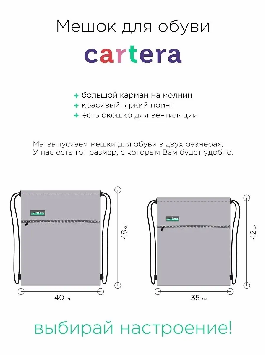 Мешок для сменной обуви школьный (48х40) Cartera 7908385 купить за 724 ₽ в  интернет-магазине Wildberries