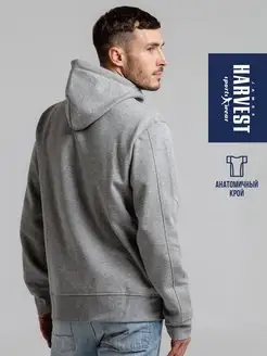 Худи зипка на молнии с капюшоном с начесом James Harvest Sportswear. Цвет серый. Вид 2.