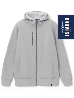 Худи зипка на молнии с капюшоном с начесом James Harvest Sportswear. Цвет серый. Вид 5.