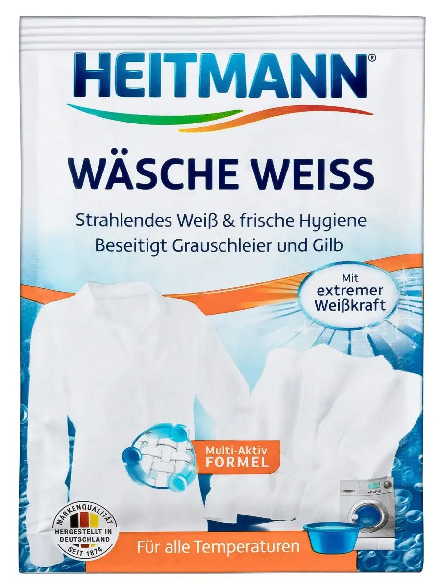 Отбеливатель для одежды и белья из белых тканей, 50 гр. HEITMANN 7945113  купить в интернет-магазине Wildberries