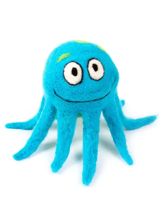 Woolla Набор для валяния игрушки из шерсти Осьминог Ося, голубой