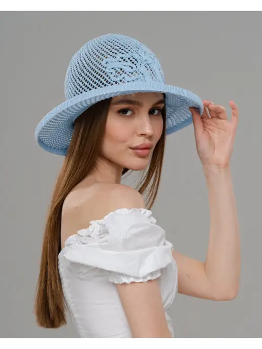 RADIMA Шляпа летняя, пляжная от солнца "Роза", голубой, фото 2