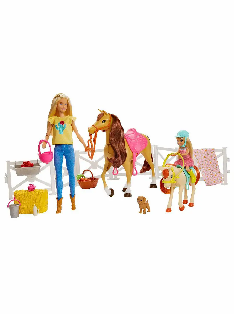 Набор игровой с куклами и аксессуарами Barbie Семья Ранчо Barbie 8072534  купить в интернет-магазине Wildberries