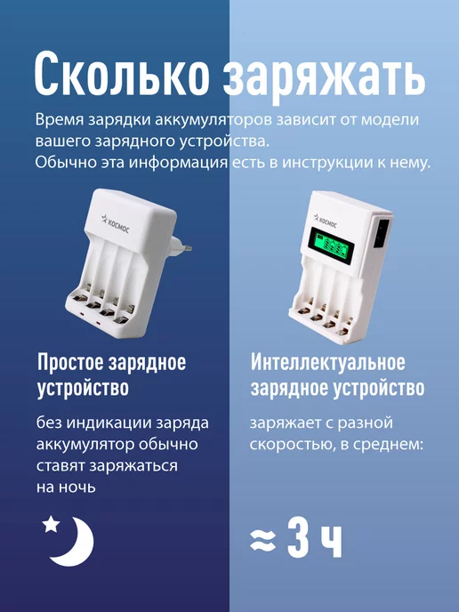 Аккумуляторные батарейки ААА КОСМОС 1100 mAh, мизинчиковые 12 шт., 1100 мАч, 2 шт, фото 6