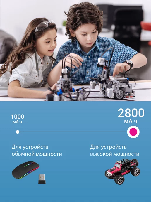 Космос Батарейки АА аккумуляторные, аккумуляторы пальчиковые 4 шт, 2800 мАч, 2 шт, фото 3