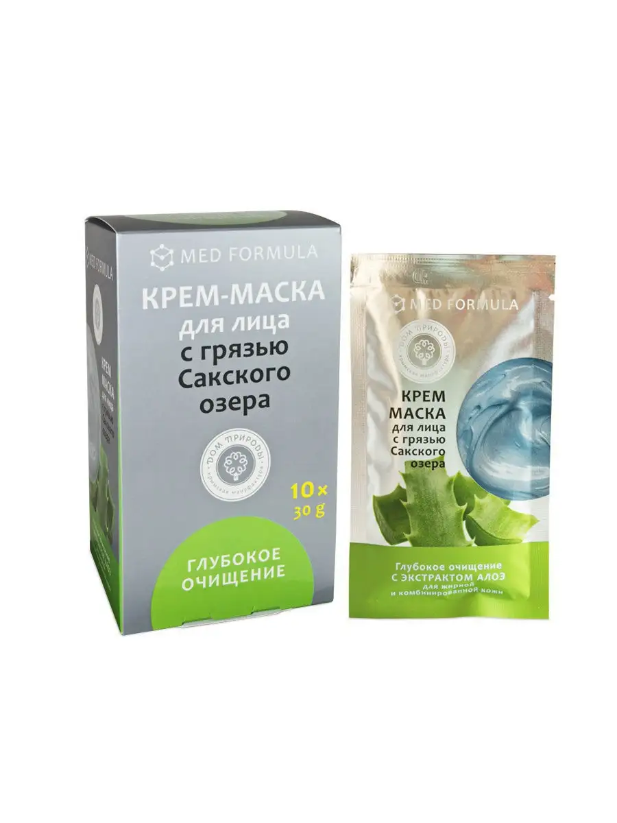 Крем-маска с грязью Сакского озера Глубокое очищение Мануфактура Дом  Природы 8104368 купить в интернет-магазине Wildberries