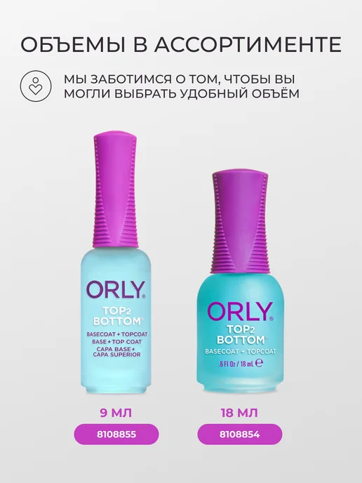 ORLY Закрепитель и база для ногтей 2 в 1 Top 2 Bottom coat 9 мл, 9 мл, фото 7