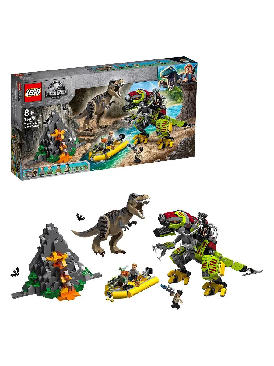 Конструктор LEGO Jurassic World 75938 Бой тираннозавра и робота-динозавра  LEGO 8120304 купить в интернет-магазине Wildberries