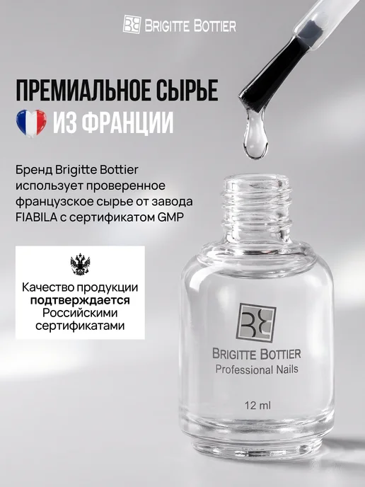 Brigitte Bottier Быстрая сушка для лака, топ для ногтей без лампы, 12мл, 12 мл, фото 5