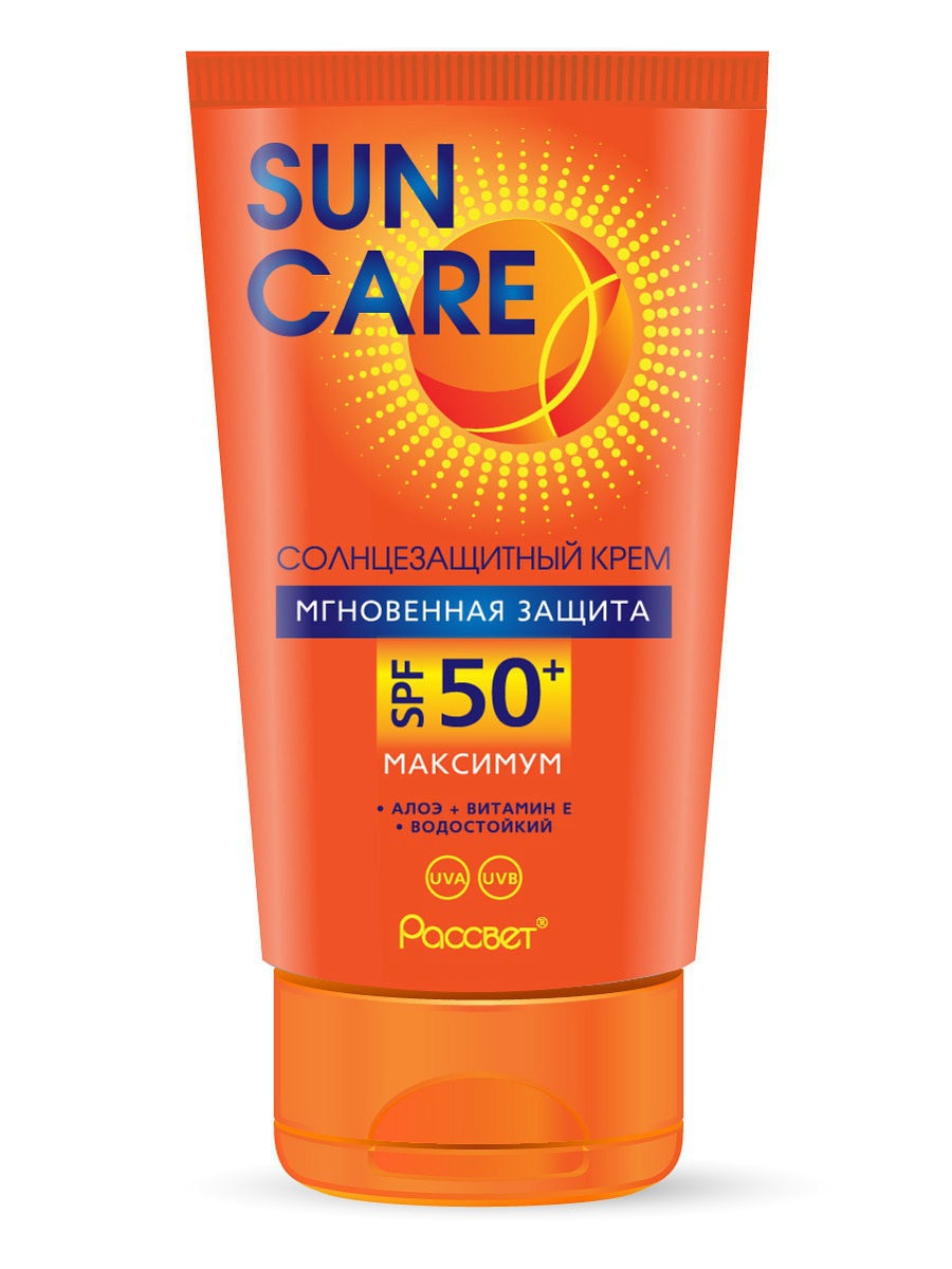 Солнцезащитный крем для лица и тела SPF 50+ алоэ и витамин Е Sun Care  8162637 купить за 765 ₽ в интернет-магазине Wildberries