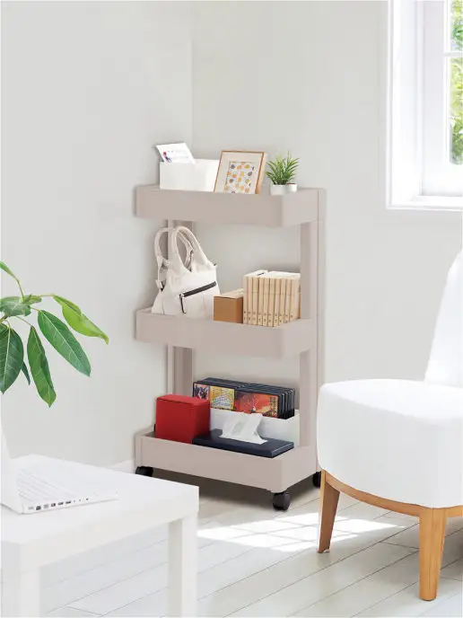 Sanada Узкая этажерка для ванной и кухни на колесиках 45х10,5х66 см, 80.2x26x45 см, фото 2