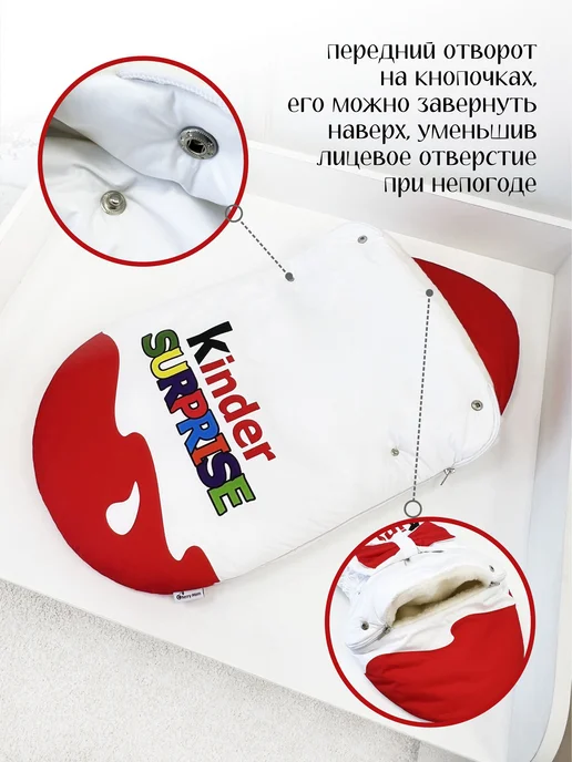 CherryMom Конверт на выписку зимний Меховой, белый, фото 4