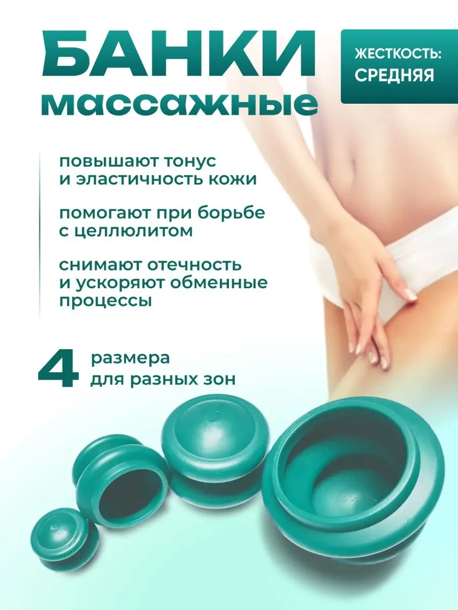 Банки массажные вакуумные антицеллюлитные набор 4 шт. Beauty Cups 8209645  купить за 469 ₽ в интернет-магазине Wildberries