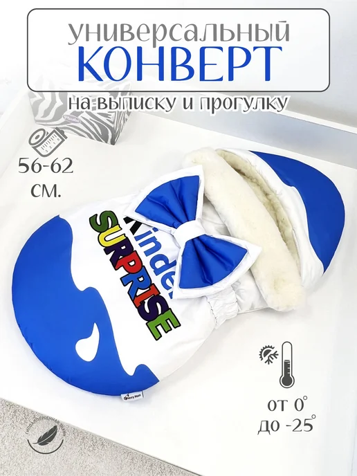 CherryMom Конверт на выписку зимний Меховой, голубой