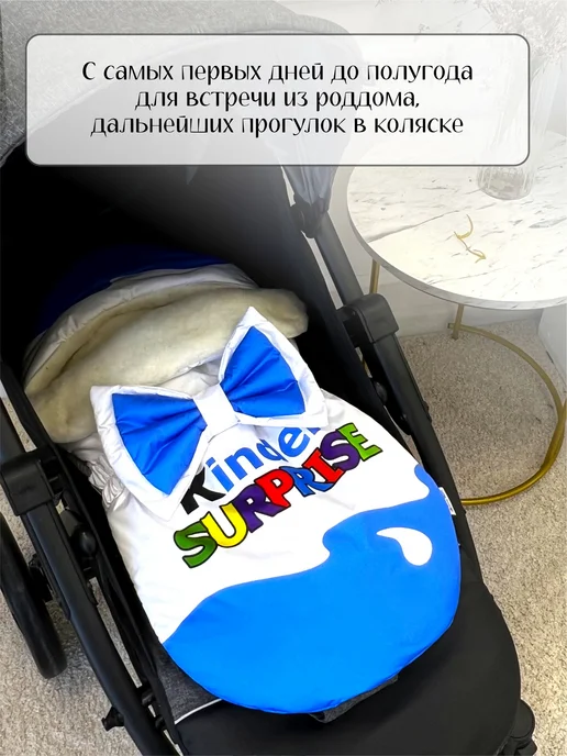 CherryMom Конверт на выписку зимний Меховой, голубой, фото 5
