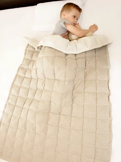 BIO-TEXTILES Одеяло-плед утяжеленное с лузгой гречи детское 90x120 2,9 кг, 90x120, 2,9 кг, фото 7