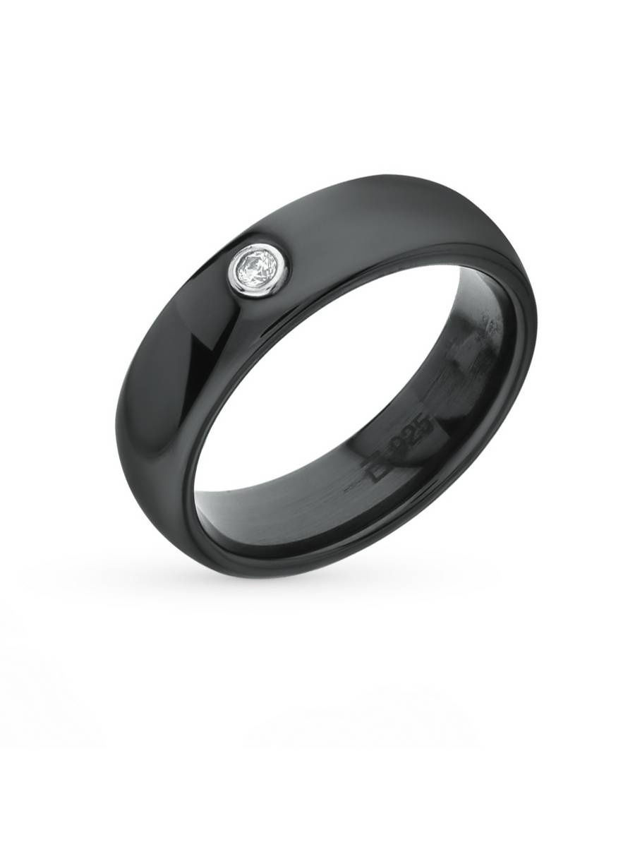 Черное кольцо керамическое Санлайт