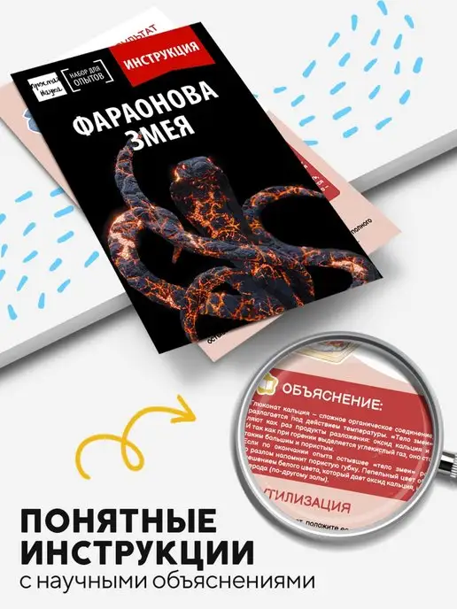 Простая наука Набор химических опытов для детей Фараонова змея, черный, фото 4