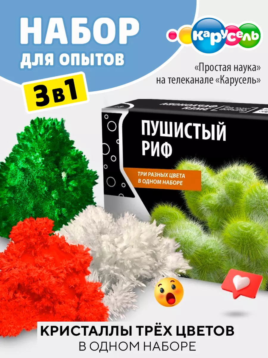 Набор для опытов и экспериментов Пушистый риф Простая наука 8318344 купить  за 331 ₽ в интернет-магазине Wildberries