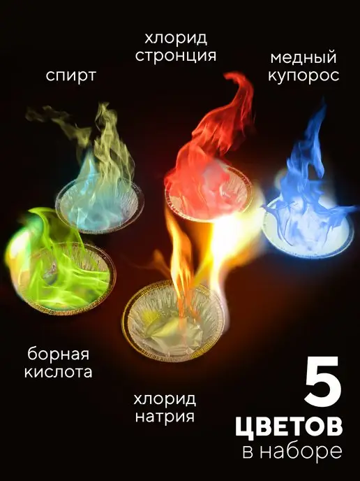 Простая наука Набор для опытов для детей Разноцветное пламя, черный, фото 2